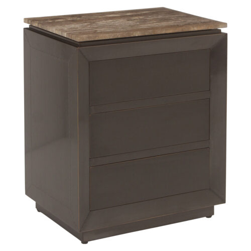 Table de chevet Russo brun cendré 3 tiroirs Richmond Interiors