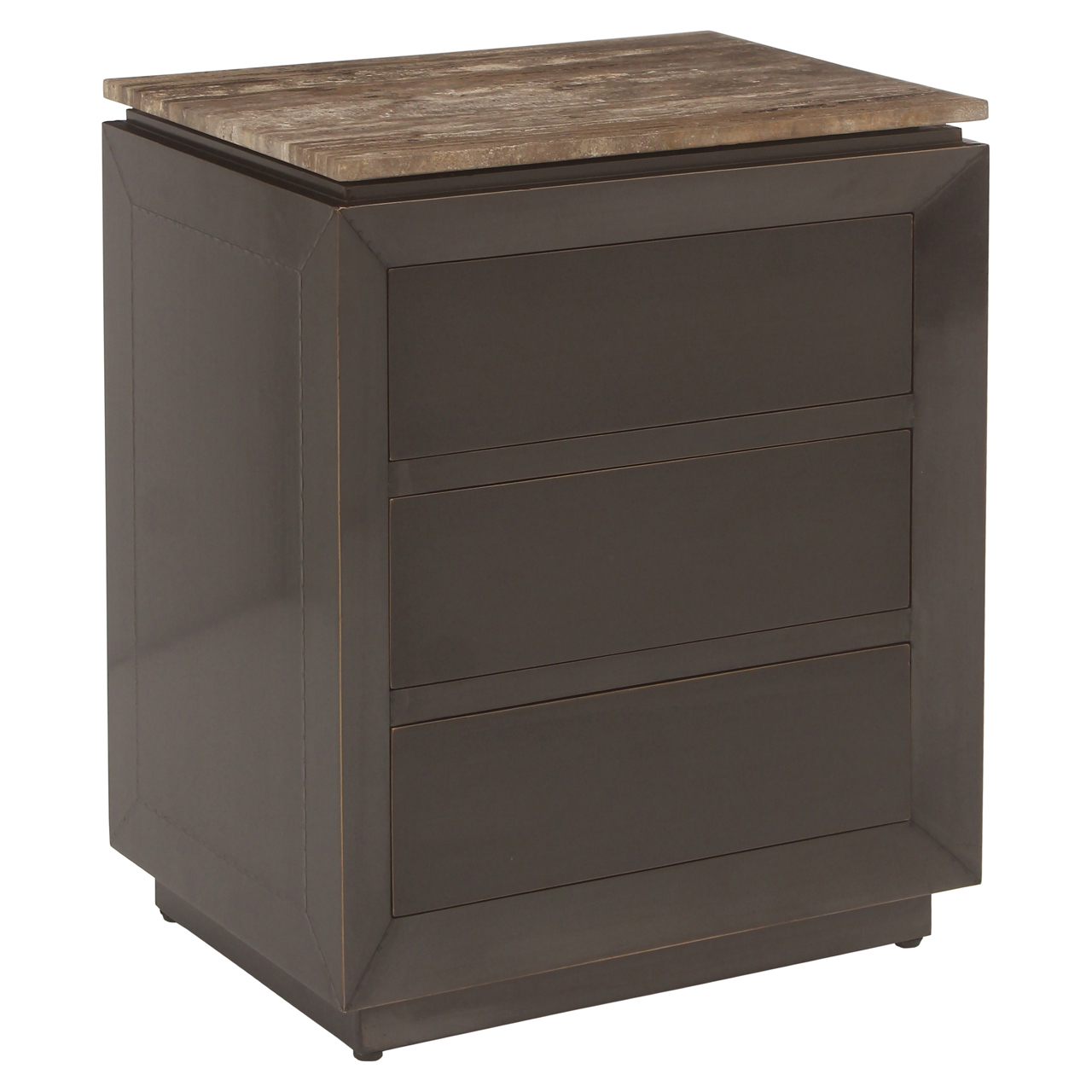 Table de chevet Russo brun cendré 3 tiroirs Richmond Interiors