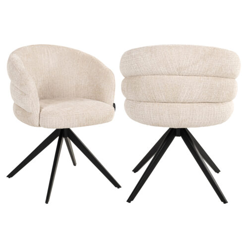 Chaise de salle à manger Serenity niagara beige pivotant ignifuge Richmond Interiors
