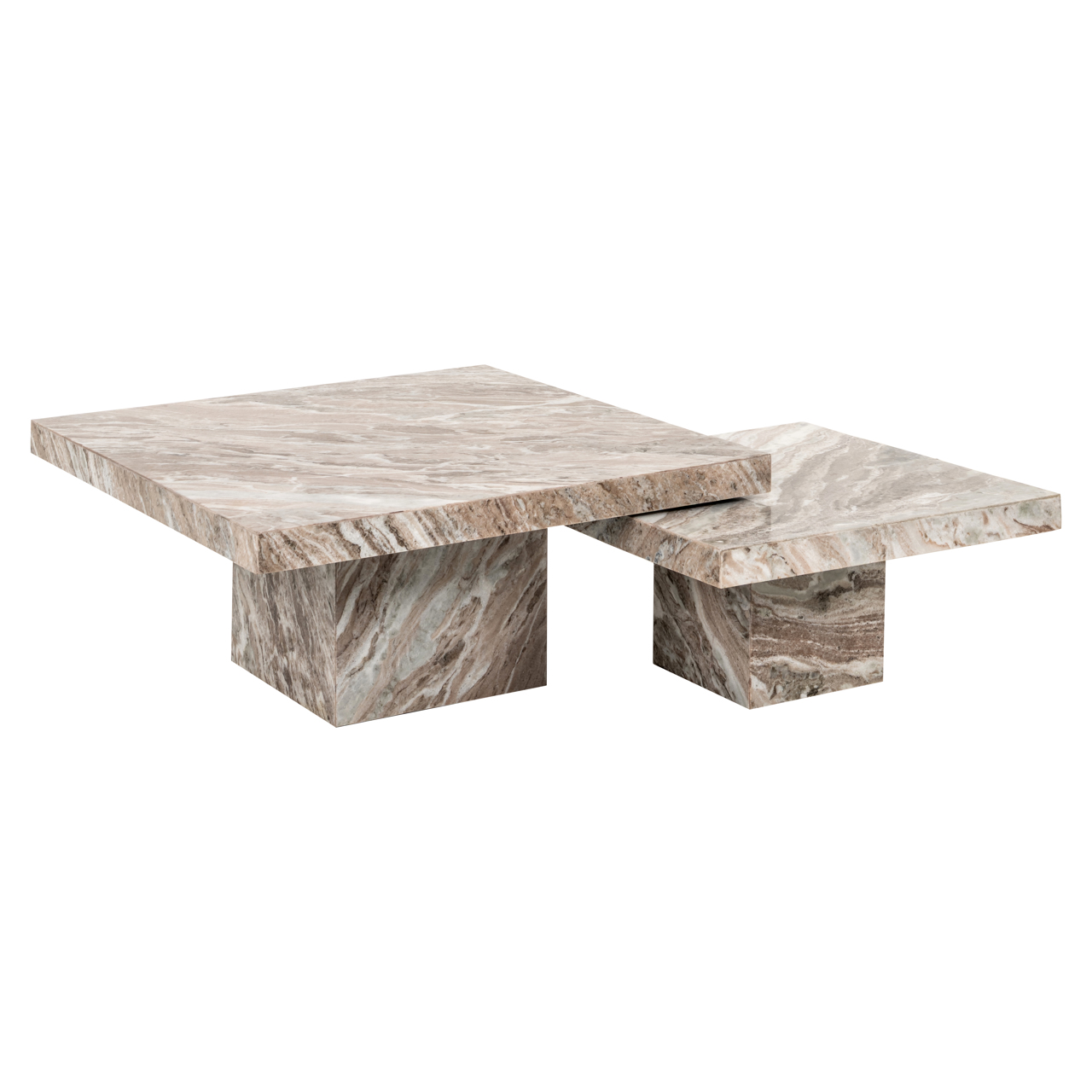 Table basse Rashford Blush beige Richmond Interiors - lot de 2