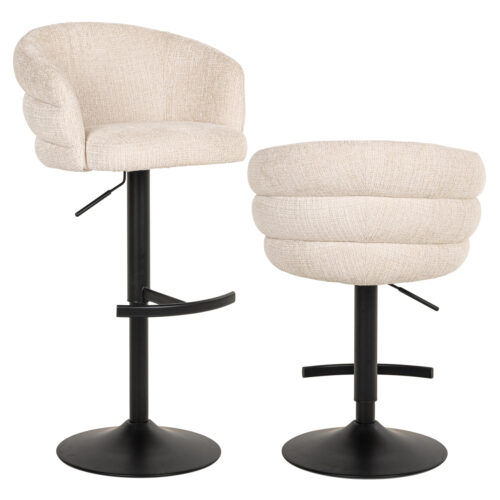 Tabouret de bar Nikki niagara beige pivotant ignifuge Richmond Interiors