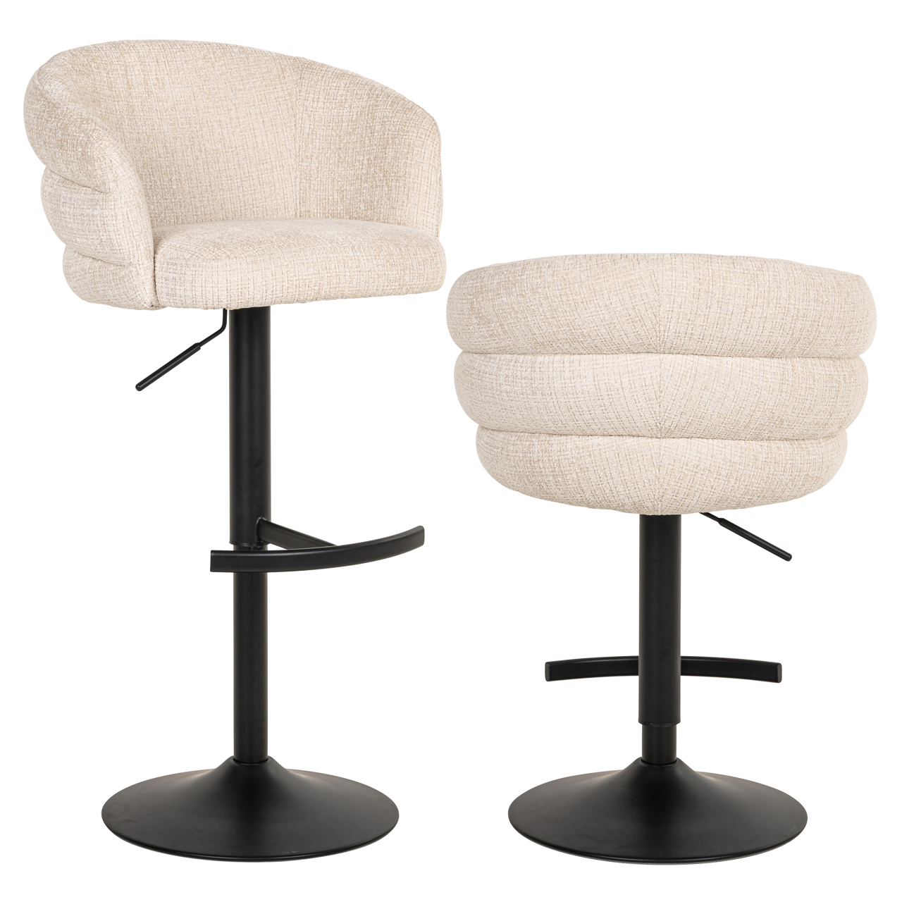 Tabouret de bar Nikki niagara beige pivotant ignifuge Richmond Interiors