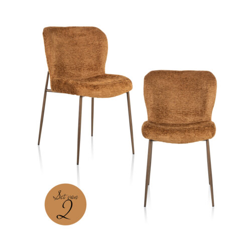 Chaise Odarby cognac fusion Richmond Interiors - lot de 2