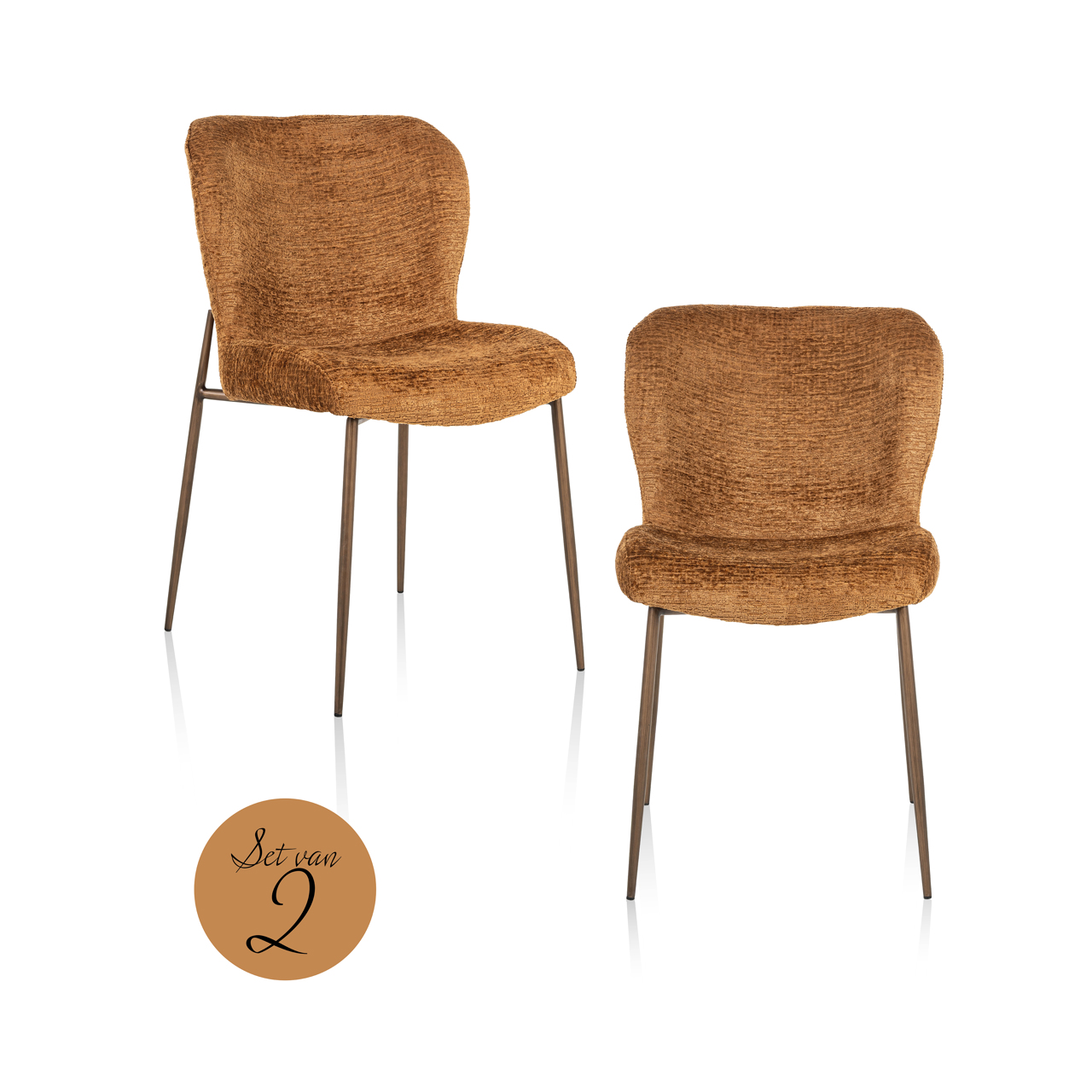 Chaise Odarby cognac fusion Richmond Interiors - lot de 2