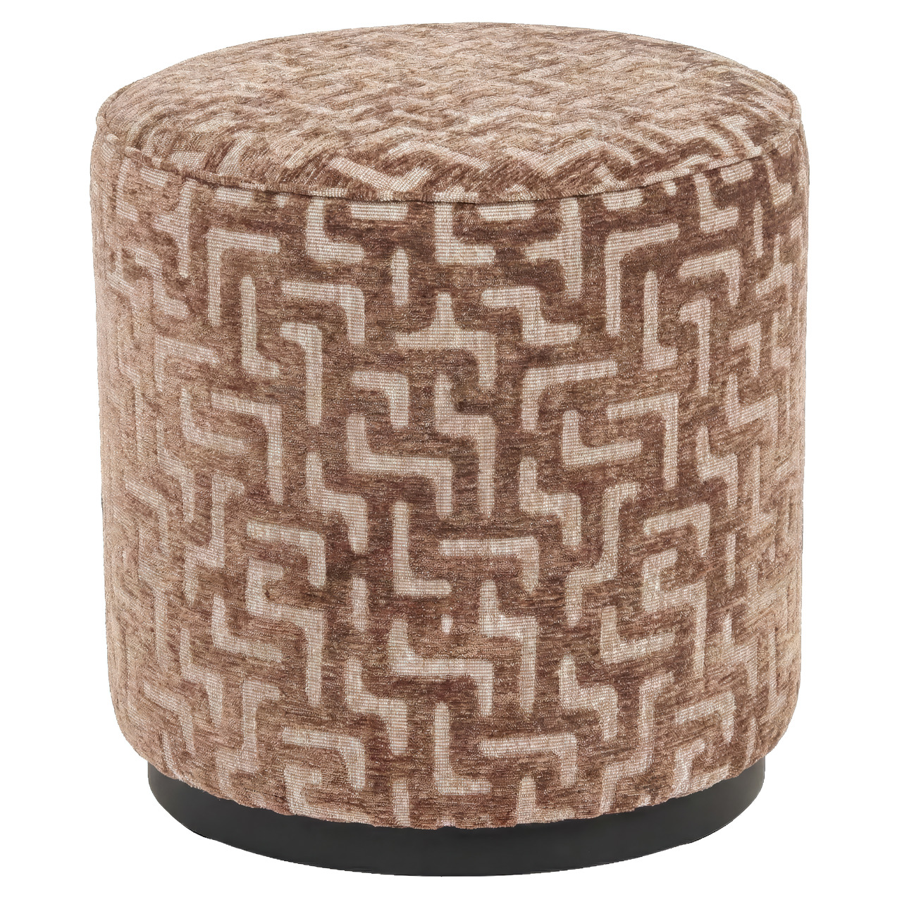 Pouf & repose-pieds Lexie marron labyrinth 45Ø Richmond Interiors