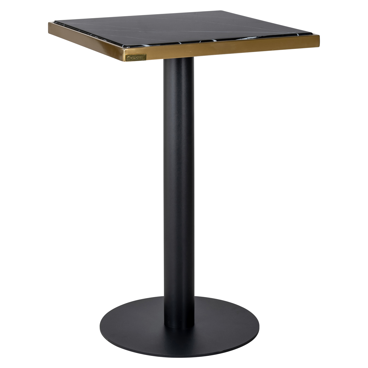 Table bistro Zenza noir/or 50x50 Richmond Interiors
