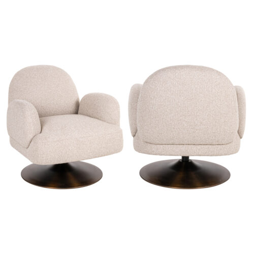 Fauteuil lounge Kagney biscotti pivotant Richmond Interiors