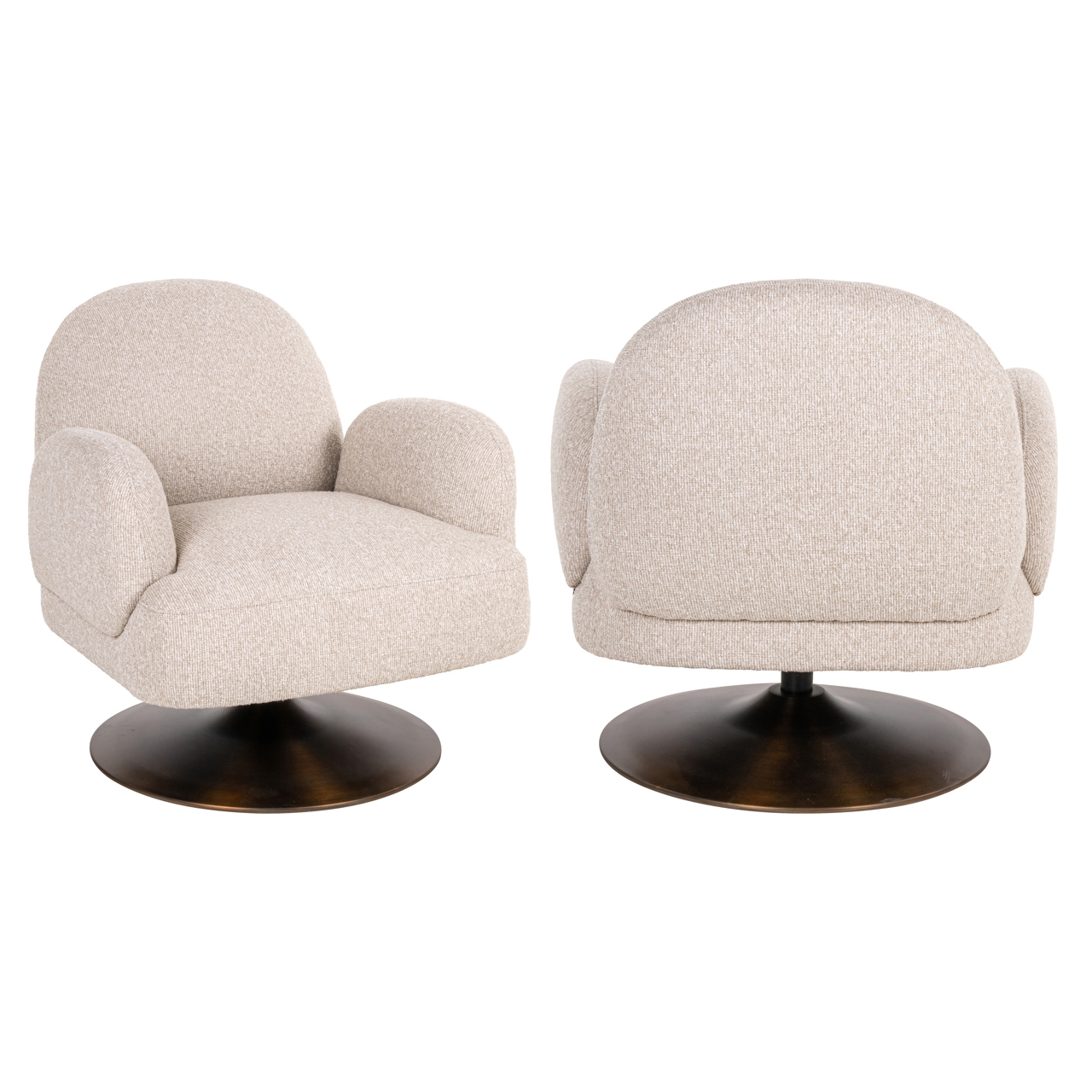 Fauteuil lounge Kagney biscotti pivotant Richmond Interiors