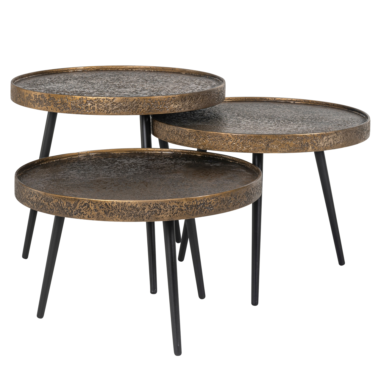 Table basse Luton noir/or (Set of 3) Richmond Interiors