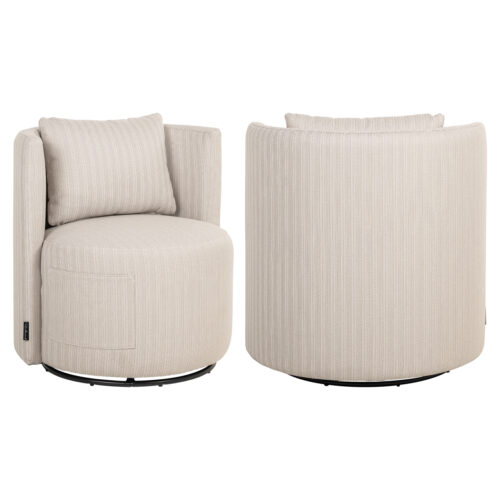 Chaise de salle à manger extérieure Marlin beige pivotant Richmond Interiors