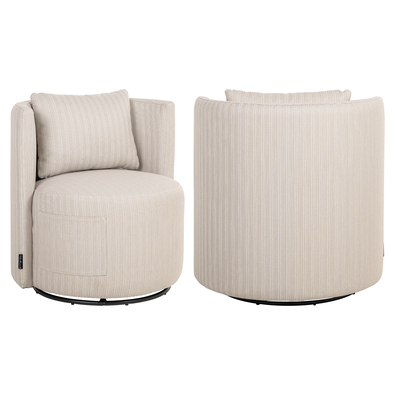 Chaise de salle à manger extérieure Marlin beige pivotant Richmond Interiors