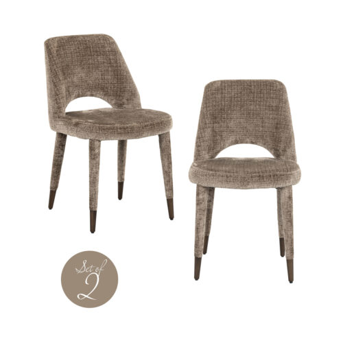 Chaise de salle à manger Cecilia niagara stone ignifuge (lot de 2) Richmond Interiors