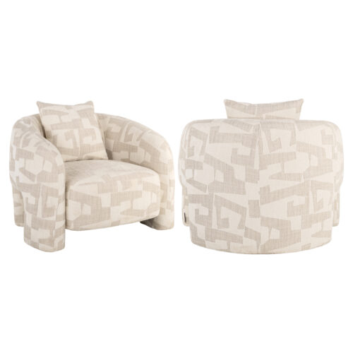 Fauteuil Fauteuil Tuscany beige graffic Richmond Interiors
