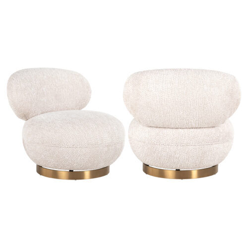 Fauteuil lounge Jace lovely cream pivotant Richmond Interiors