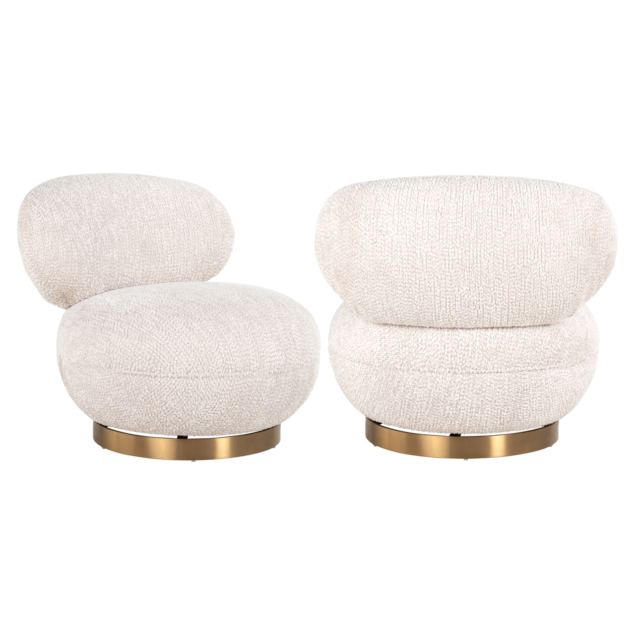 Fauteuil lounge Jace lovely cream pivotant Richmond Interiors