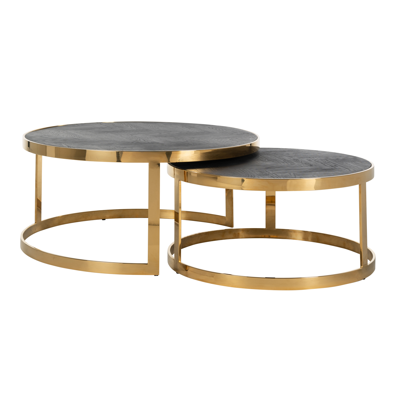 Table basse Blackbone Gold noir rustic Richmond Interiors - lot de 2