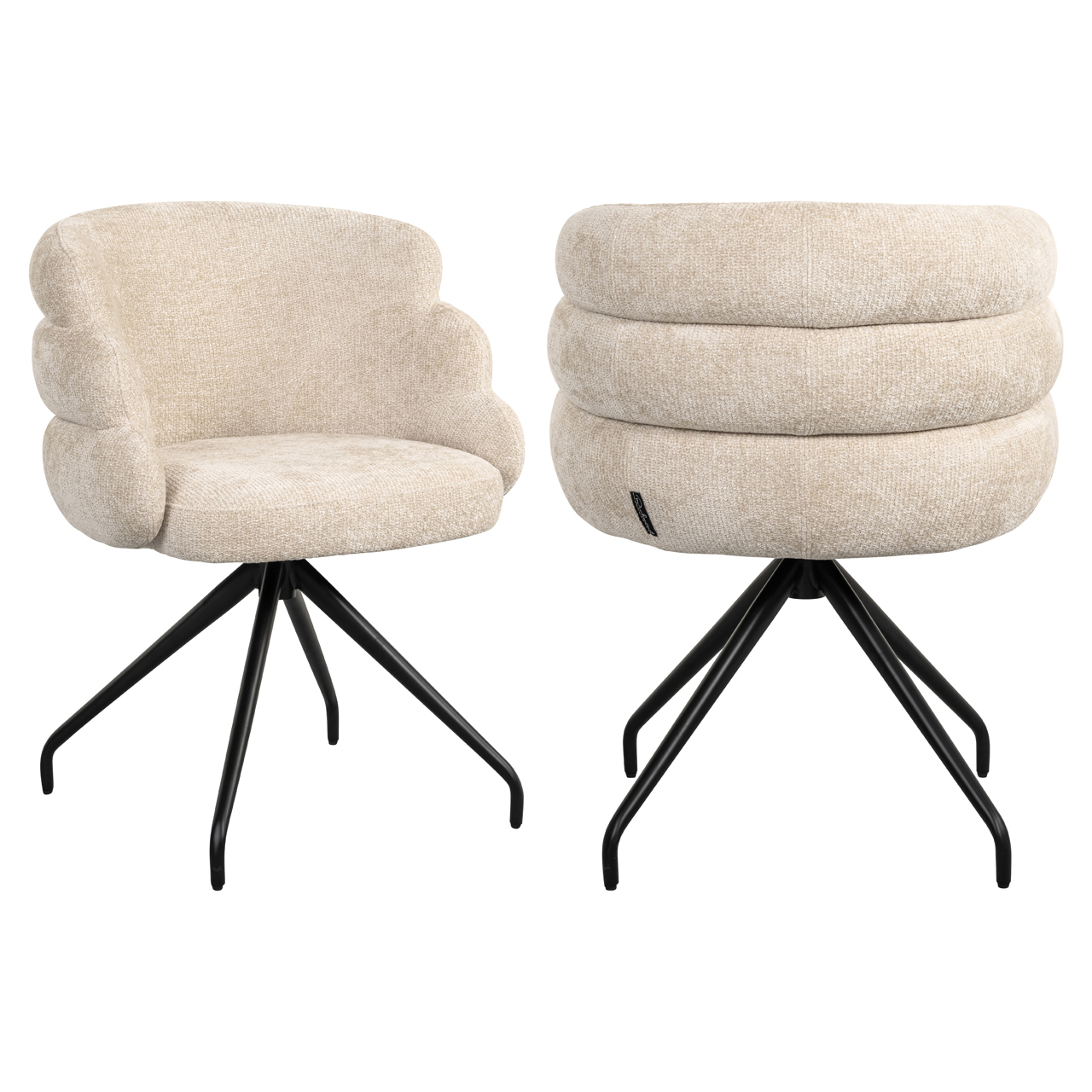 Chaise de salle à manger Kayla cream unicorn pivotant Richmond Interiors