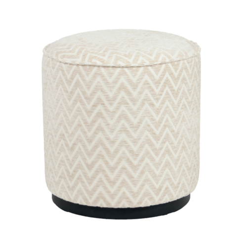 Pouf & repose-pieds Lexie beige chevron 45Ø Richmond Interiors