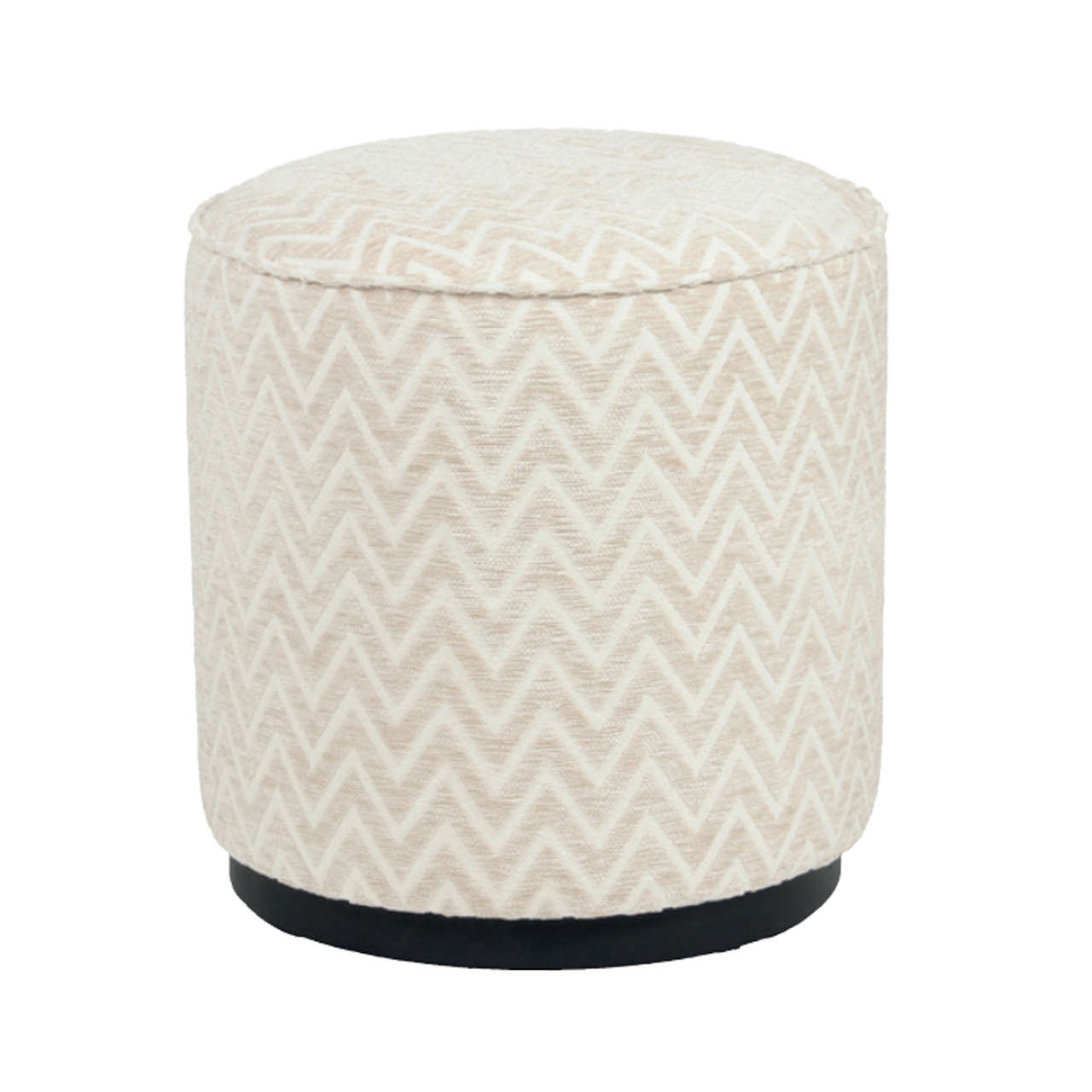 Pouf & repose-pieds Lexie beige chevron 45Ø Richmond Interiors