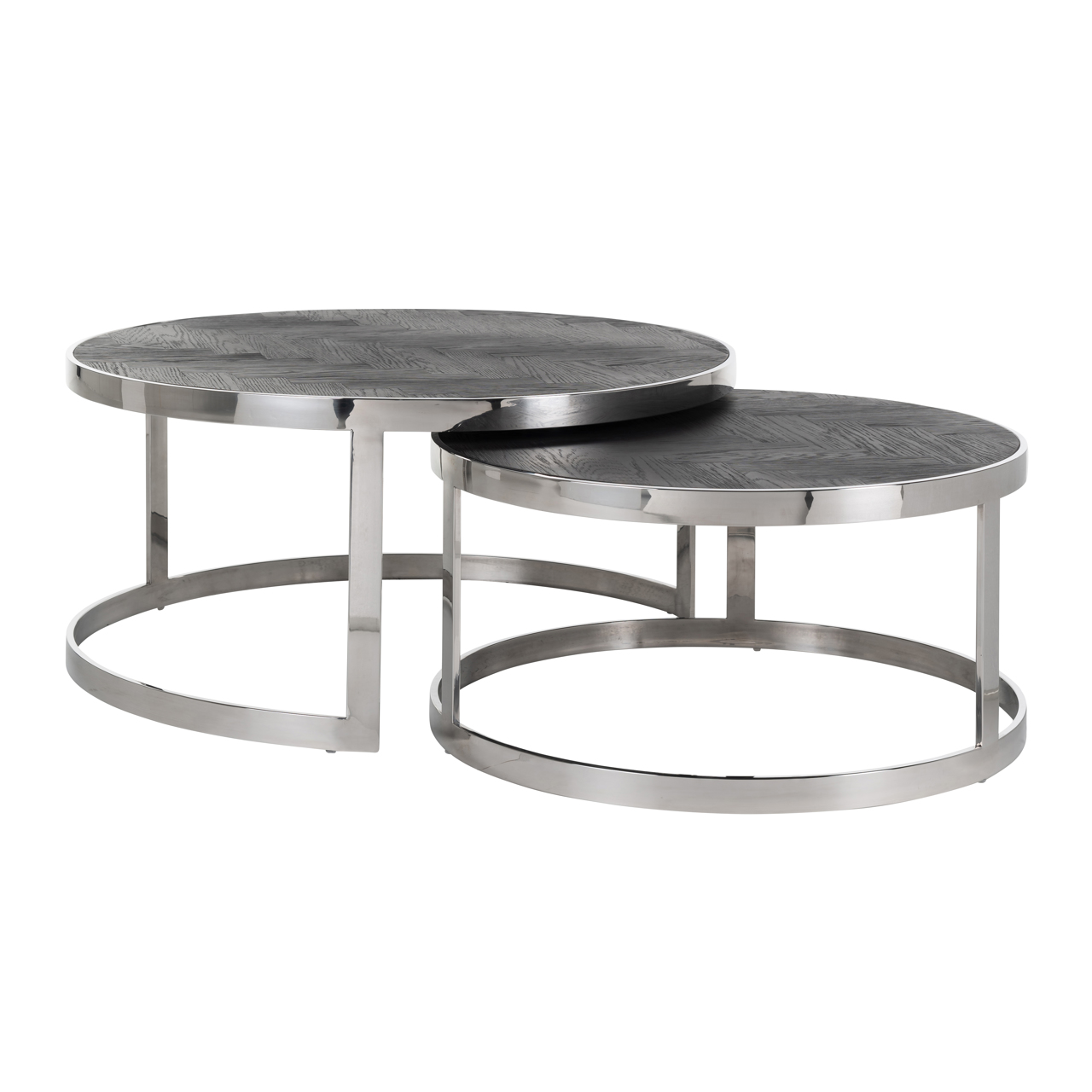 Table basse Blackbone Silver noir rustic Richmond Interiors - lot de 2