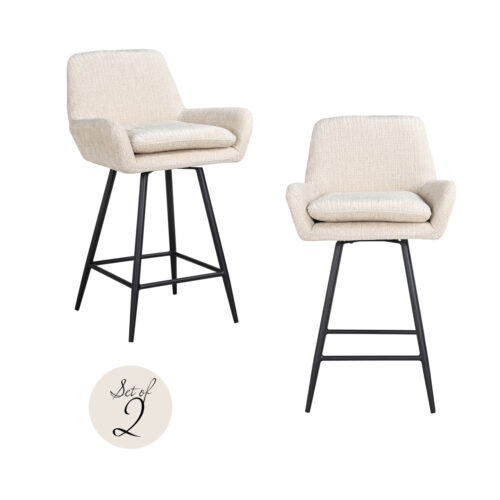 Tabouret de bar Linsey niagara beige Richmond Interiors - lot de 2