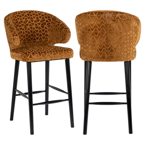 Tabouret de bar Indigo old gold triangle Richmond Interiors H77