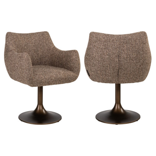 Chaise de salle à manger Aldo marron tweed pivotant Richmond Interiors