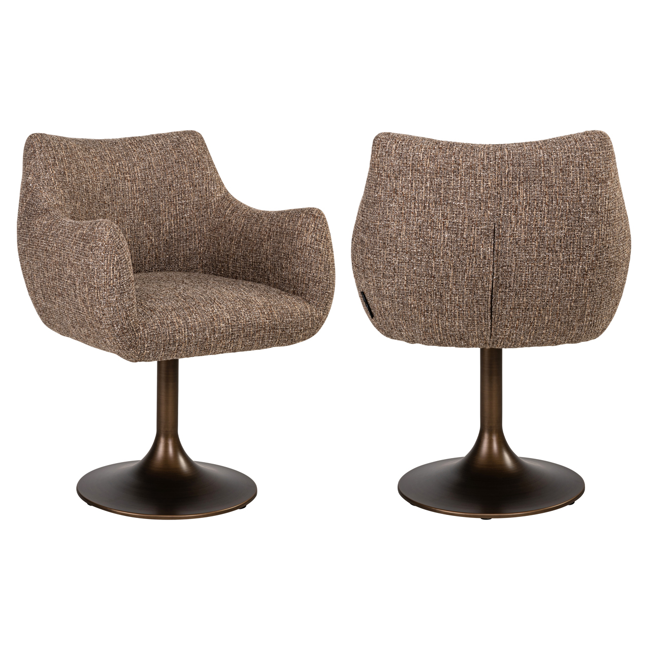 Chaise de salle à manger Aldo marron tweed pivotant Richmond Interiors