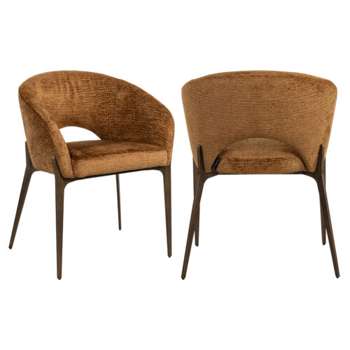 Chaises Richmond Interiors Chaise Kenzi cognac fusion Richmond Interiors