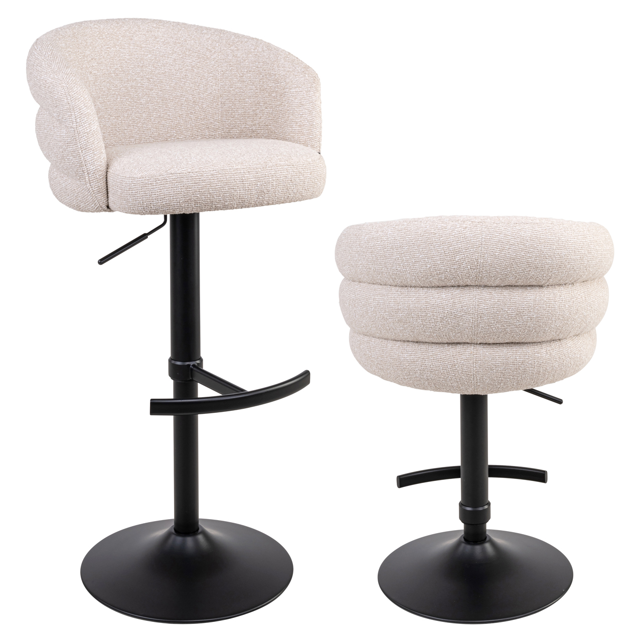 Tabouret de bar Nikki biscotti pivotant ignifuge Richmond Interiors
