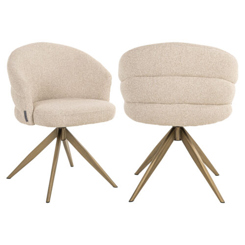 Chaise de salle à manger Zendaya biscotti pivotant ignifuge Richmond Interiors