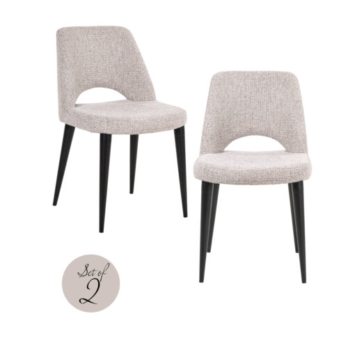 Chaise de salle à manger Tabitha natural fancy ignifuge (lot de 2) Richmond Interiors