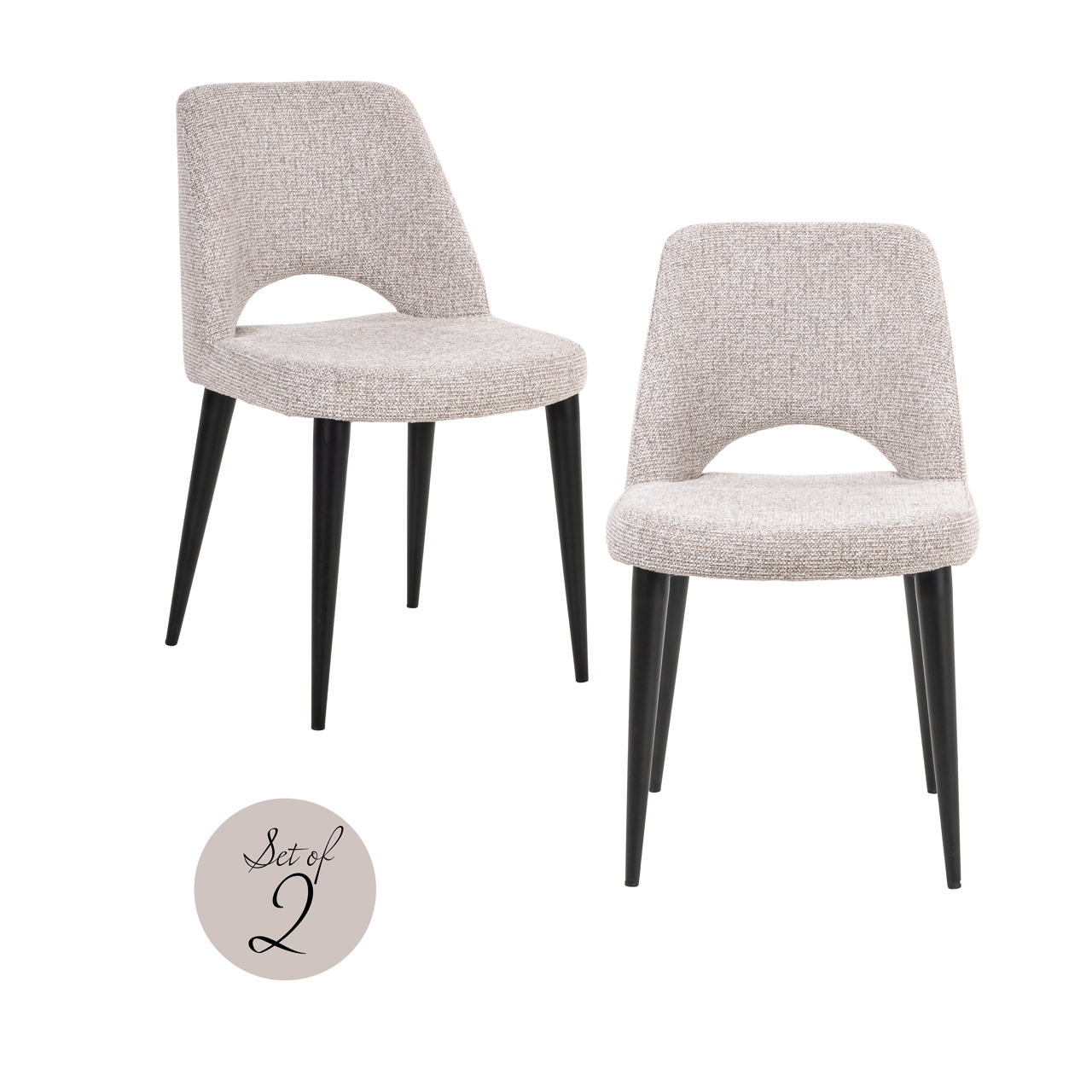 Chaise de salle à manger Tabitha natural fancy ignifuge (lot de 2) Richmond Interiors