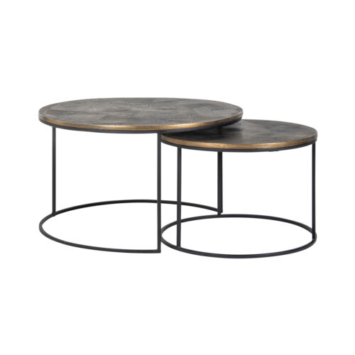 Table basse Tulum or brossé Richmond Interiors - lot de 2