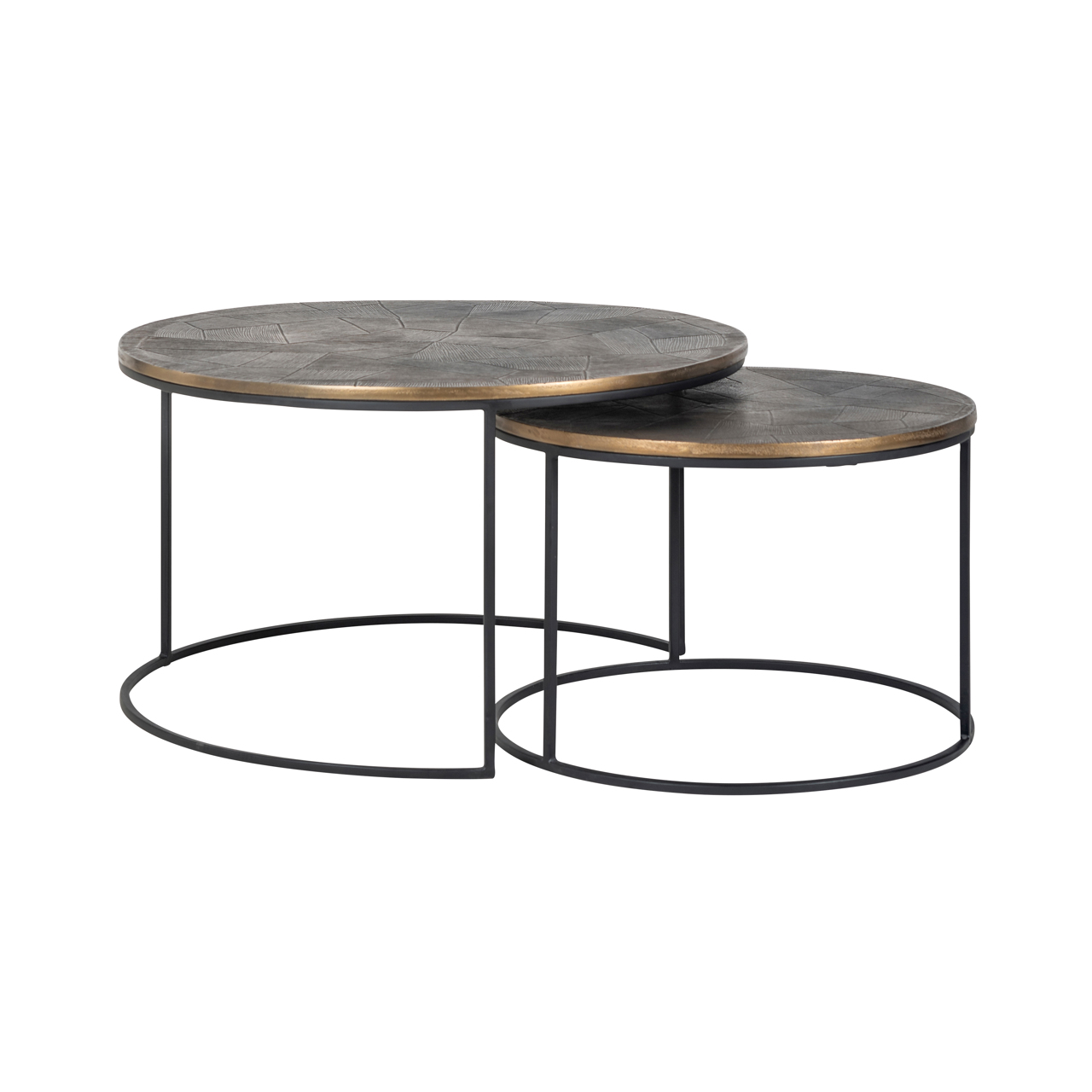 Table basse Tulum or brossé Richmond Interiors - lot de 2