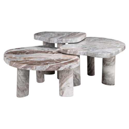 Table basse gigogne Camino Blush beige Richmond Interiors - lot de 3