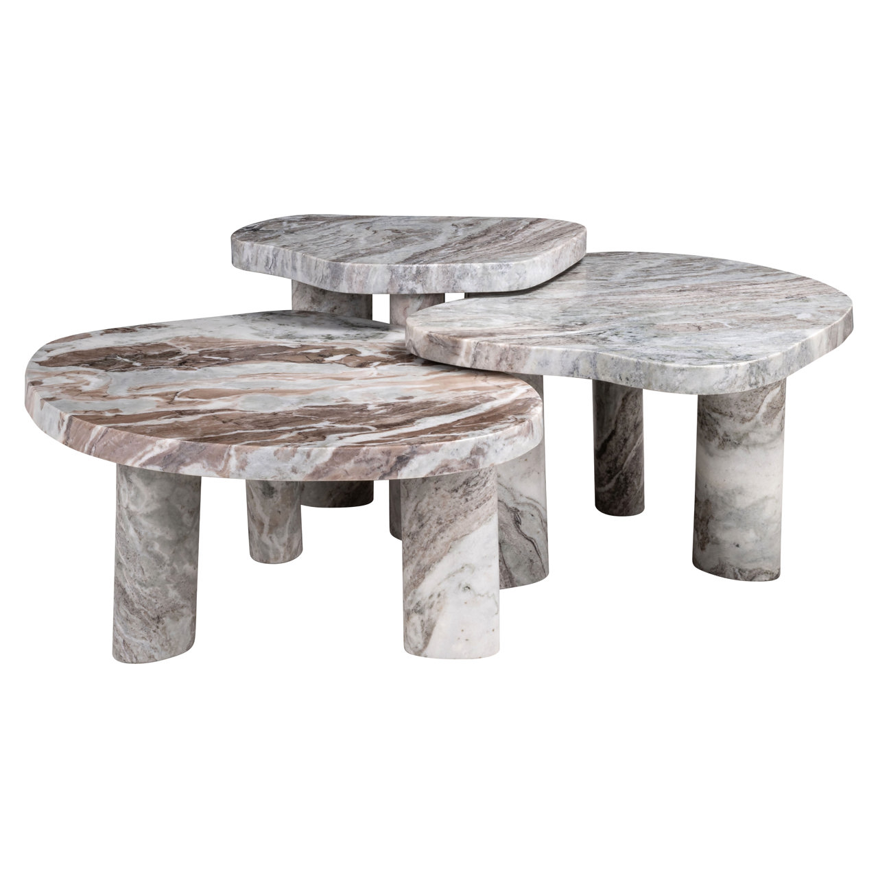 Table basse gigogne Camino Blush beige Richmond Interiors - lot de 3