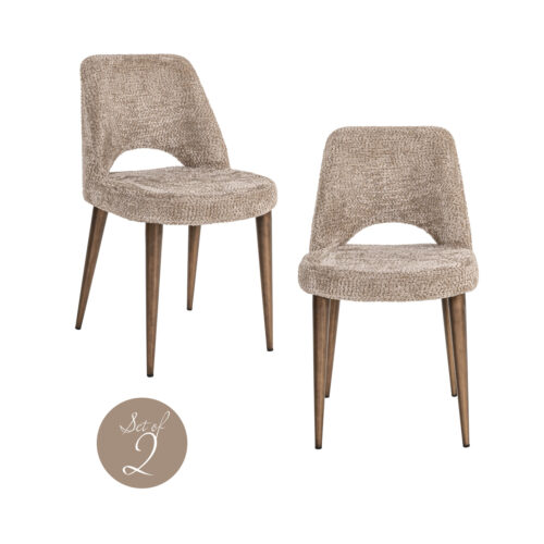 Chaise de salle à manger Delphine lovely nature ignifuge (lot de 2) Richmond Interiors