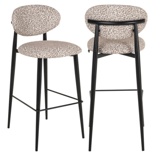 Tabouret de bar Dantes natural geo ignifuge Richmond Interiors
