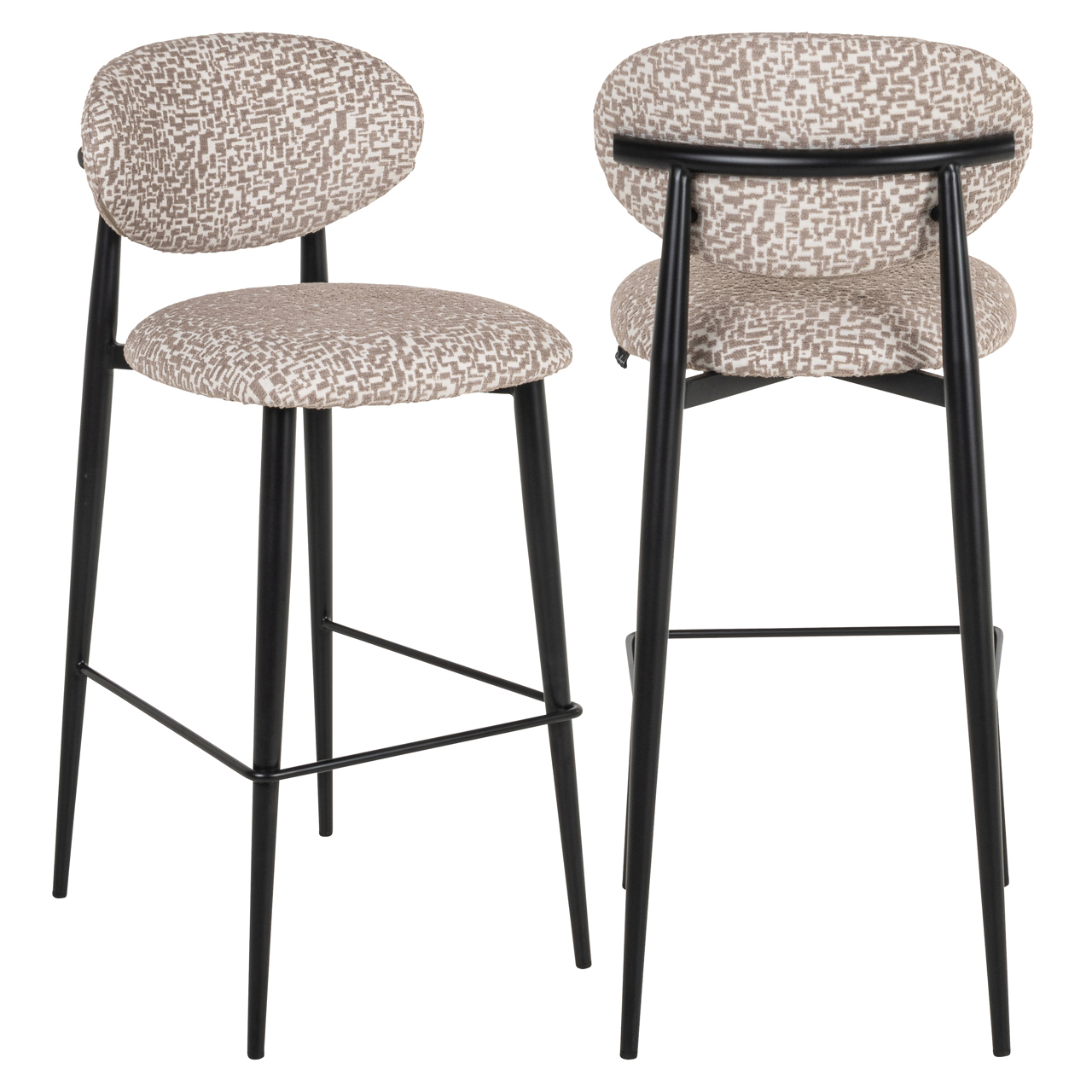 Tabouret de bar Dantes natural geo ignifuge Richmond Interiors