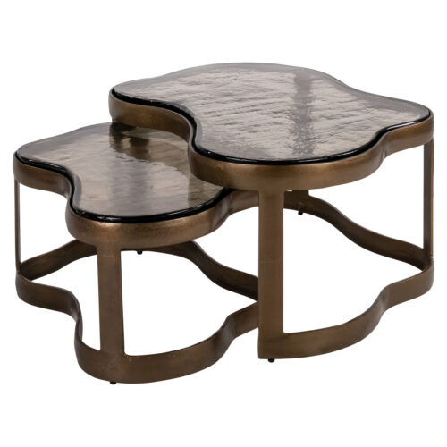 Table basse Fairfield laiton antique (lot de 2) Richmond Interiors