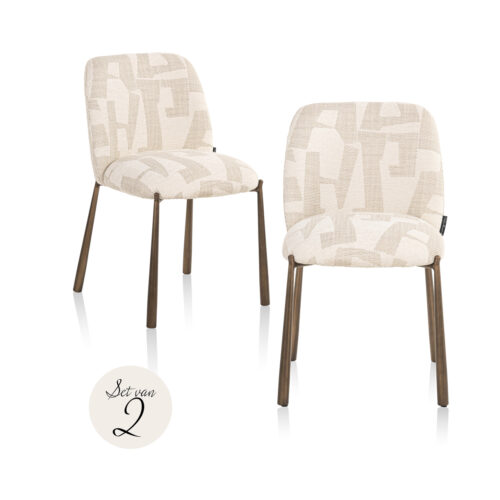 Chaise de salle à manger Lana beige graffic (lot de 2) Richmond Interiors