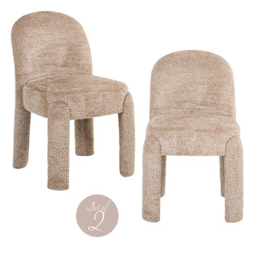 Chaise de salle à manger Brandi lovely beige (lot de 2) Richmond Interiors