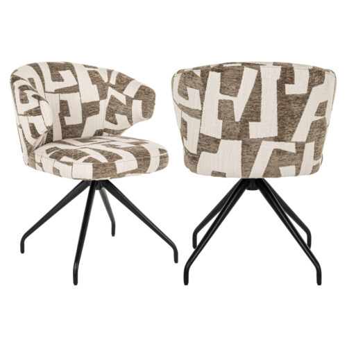 Chaise de salle à manger Milly moss graffic pivotant Richmond Interiors