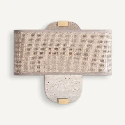 Applique murale Absco marbre beige et fer argenté Vical Home