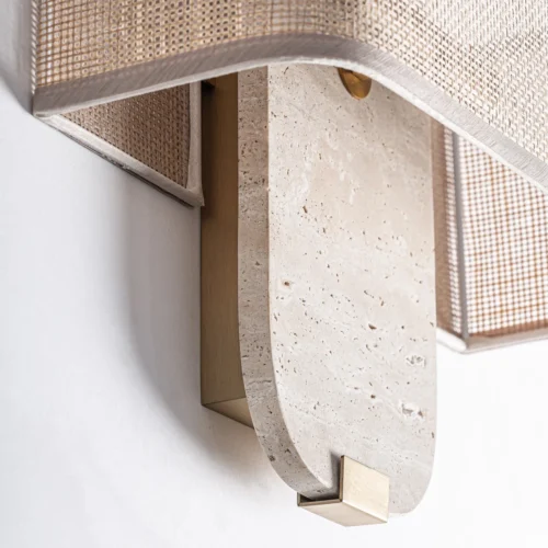 Applique murale Absco marbre beige et fer argenté Vical Home — vue 2