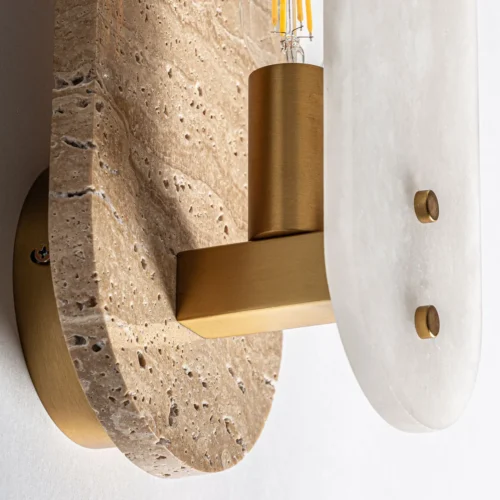 Applique murale Tetbury marbre blanc et doré Vical Home — vue 3