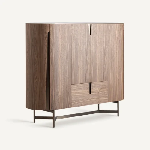 Armoire Belfais céramique beige et noyer Vical Home — vue 2