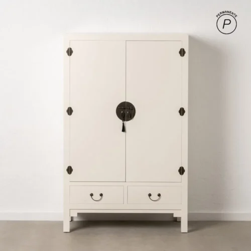 Armoire blanche 2 portes 2 tiroirs Ixia 100 cm