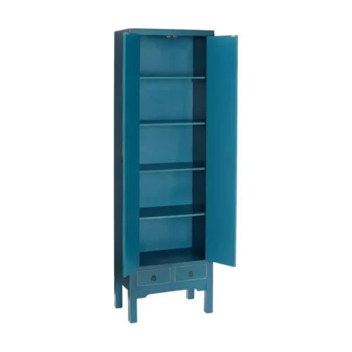 Armoire bleue laquée 2 portes 2 tiroirs Ixia 185 cm — vue 2